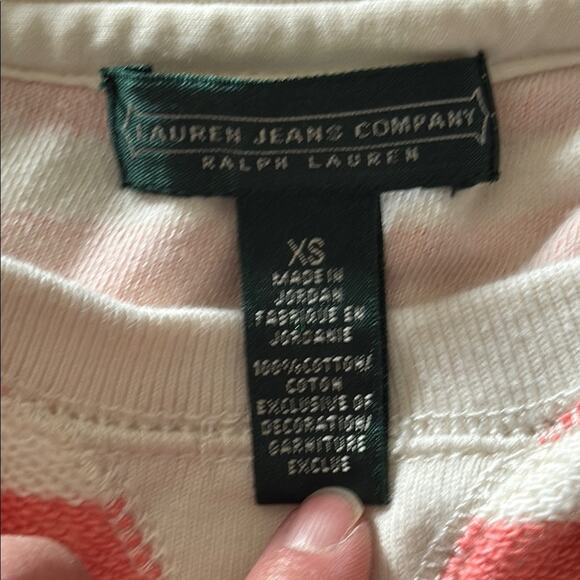 Lauren Jeans Company | Striped Coral and White Women's Sweater Size XS - Picture 4 of 7